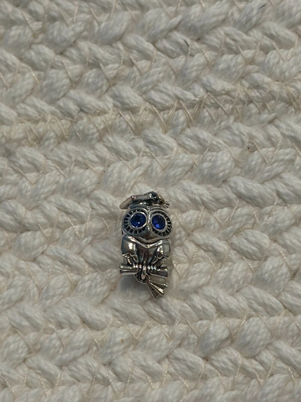 Pandora Sterling Silver Wise Owl Graduation Charm 798907C01 Used